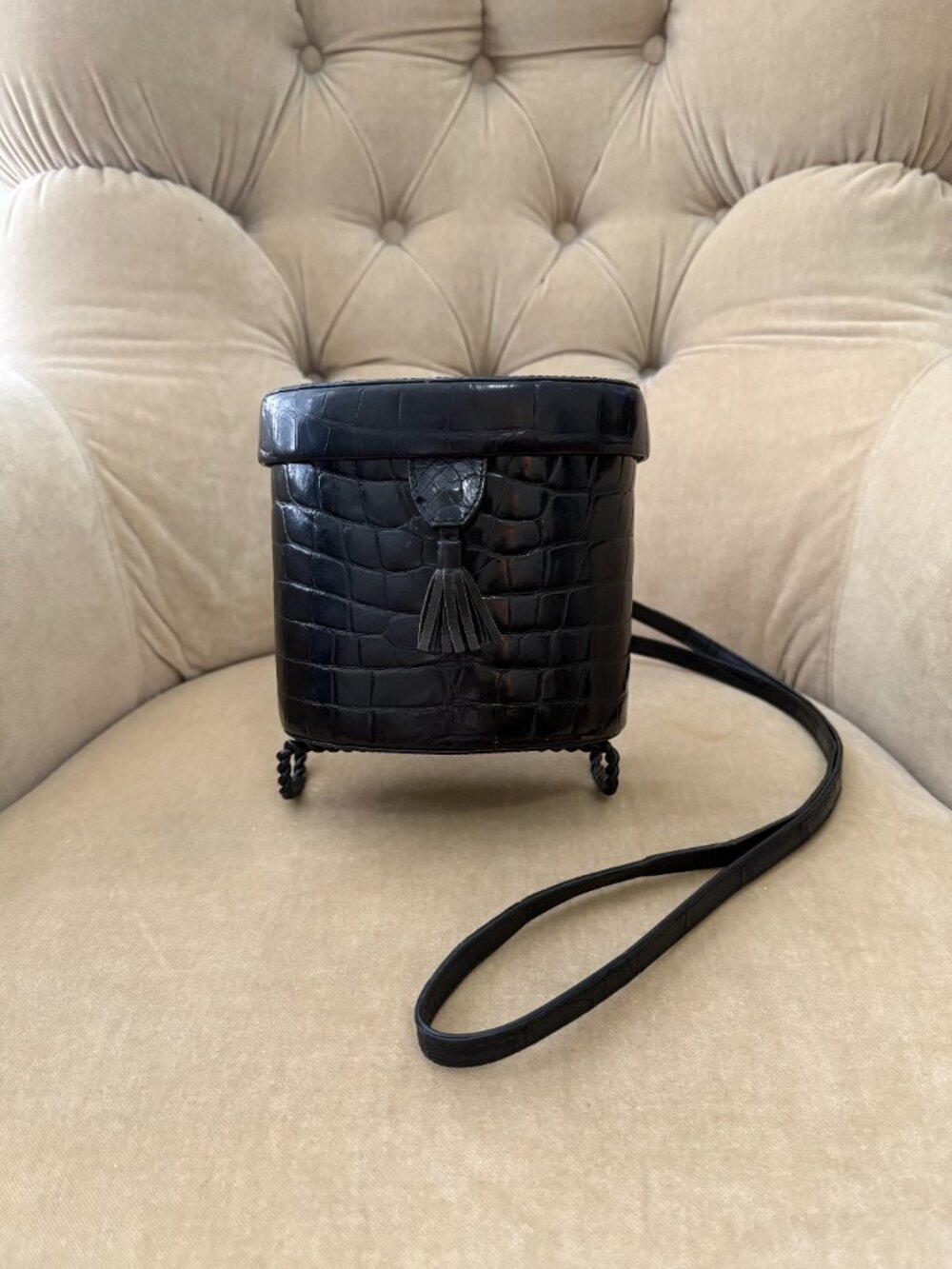 VTG Auth TITTI DELL' ACQUA By MAXIMA Genuine Alligator Camera Minaudiere Bag